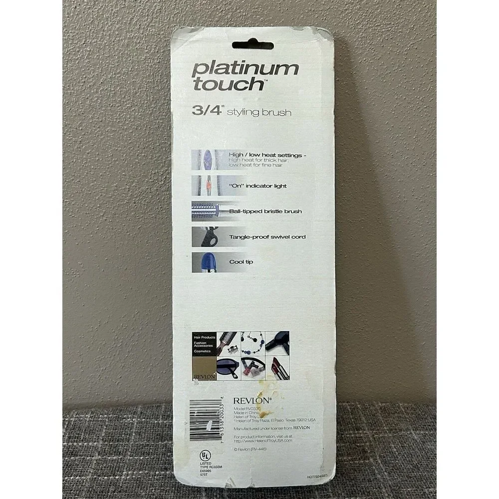 Vintage‎ Revlon Curling Iron Brush Platinum Touch Hair Styling 3/4